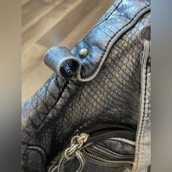 Silver Y2K Maurice’s all saints large crossbody bag flap messenger Grungecore - Picture 10 of 11